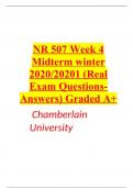 NR 507 MIDTERM EXAM WEEK 4 – QUESTION AND ANSWERS (Verified Answers) Download To Score A