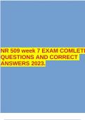 NR 509 week 1 upto final  EXAM COMLETEQUESTIONS AND CORRECT ANSWERS 2023
