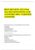 BEST REVIEW ATLS Post  Test 2023 QUESTIONS AND  ANSWERS 100% VERIFIED  ANSWERS