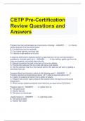 CETP Pre-Certification Review Questions and Answers 