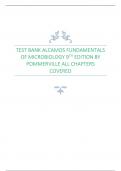 TEST BANK ALCAMOS FUNDAMENTALS OF MICROBIOLOGY 9TH EDITION BY POMMERVILLE ALL CHAPTERS COVERED