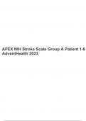 APEX NIH Stroke Scale Group A Patient 1-6 AdventHealth 2023.