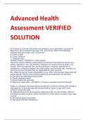 Advanced Health  Assessment VERIFIED  SOLUTIONS