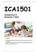 ICA1501 ASS 2 SEME 1 2023 Answers