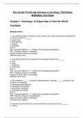 Test Bank for Our Social World Introduction to Sociology 7th Edition Ballantine / All Chapters 1 - 16 / Full Complete 2023