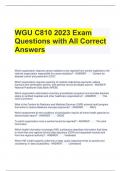 WGU C810 2023 Exam Questions with All Correct Answers 