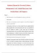 Forensic Evidence Management, 1e by Ashraf Mozayani, Casie Parish-Fisher (Solution Manual)