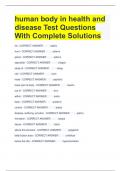human body in health and disease Test Questions With Complete Solutions