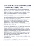 WGU C201 Business Acumen Exam With 100% Correct Answers 2023.