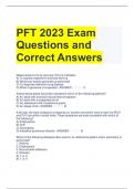 PFT 2023 Exam Questions and Correct Answers 