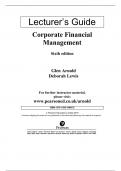 Solution Manual for Corporate Financial Management, 6th edition By Glen Arnold, Deborah Lewis 