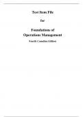 Foundations of Operations Management, 4th Canadian Edition 4e Ritzman Malhotra, Krajwsky (Test Bank)