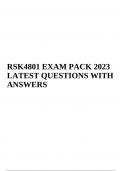RSK4801 EXAM PACK 2023 LATEST QUESTIONS WITH ANSWERS