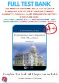 Test Bank For Fundamentals of Litigation for Paralegals 10th Edition By Marlene Pontrelli Maerowitz; Thomas A. Mauet 9781543801675 Chapter 1-15 Complete Guide .