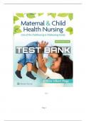Maternal & Child Health Nursing Care of the Childbearing & Childrearing Family NINTH Edition Test Bank, JOANNE SILBERT FLAG__WOLTER KLUWER ._____________COMPLETE 