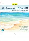 Women's Health- A Primary Care Clinical Guide 5Ed.by Diane Schadewald, Ursula Pritham, Ellis Youngkin, Marcia Davis & Catherine Juve. COMPLETE, Elaborated and latest Test bank for  ALL Chapters(1-26) Included |154| Pages - Questions & Answers