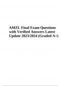 AMZL Final Exam Questions with Verified Answers Latest Update 2023/2024 (Graded A+)
