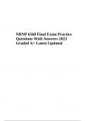 NRNP 6568 Final Exam Practice Questions With Answers 2023 Graded A+ Latest Updated