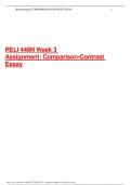 RELI 448N Week 3 Assignment: Comparison-Contrast Essay - Download Assignment To Get A Pass