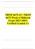 NRNP 6675-15 / NRNP 6675 Week 6 Midterm Exam 2023/2024 100% Verified Graded A+  Revised