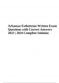 Arkansas Esthetician Written Exam Questions with Correct Answers 2023 | 2024 Complete Solution