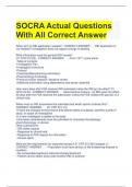 SOCRA Actual Questions With All Correct Answer