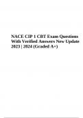 NACE CIP I Exam Questions With Correct and Verified Answers Latest Update 2023 | 2024 Graded A+