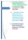      HESI Mental Health RN Questions and Answers from V1-V3 TestBanks and Actual Exams (Latest Update 2019-2024) Rated A+ 