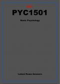 PYC1501 - Latest Exam Answers/Elaborations - 2023 (Oct/Nov) - Basic Psychology [Pass Guaranteed]
