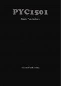 PYC1501 Latest Exam Pack (2023) - Basic Psychology