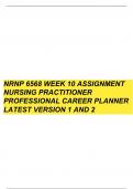 NRNP 6568 WEEK 10 ASSIGNMENT NURSING PRACTITIONER PROFESSIONAL CAREER PLANNER LATEST VERSION 1 AND 2