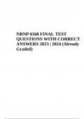 NRNP 6568 Final Exam Test Questions With Correc t Answers 2023 | 2024 (Graded 100%)