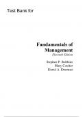Fundamentals of Management, 11e Stephen  Robbins, Mary Coulter, David De Cenzo (Test Bank)