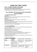 PDHPE HSC CORE 1 NOTES, With Complete Solution, Updated 2023