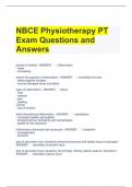 NBCE Physiotherapy PT Exam Questions and Answers 