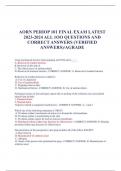 AORN PERIOP 101 FINAL EXAM LATEST  2023-2024 ALL 1OO QUESTIONS AND  CORRECT ANSWERS (VERIFIED  ANSWERS)/AGRADE
