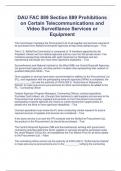 DAU FAC 889 Section 889 Prohibitions on Certain Telecommunications and Video Surveillance Services or Equipment