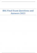 BSG Final Exam Questions and  Answers 2023