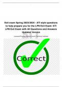 Exit exam Spring 2023/2024 - ATI style questions  to help prepare you for the LPN Exit Exam/ ATI  LPN Exit Exam with All Questions and Answers Updated Version Licensed Practical Nurse (Lincoln Technical Institute)