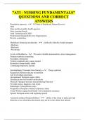 "ATI - NURSING FUNDAMENTALS" QUESTIONS AND CORRECT ANSWERS