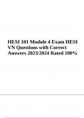 HESI 101 Module 4 Exam HESI VN Questions with Correct Answers 2023/2024 Rated 100%
