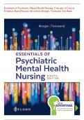 Essentials of Psychiatric Mental Health Nursing: Concepts of Care in Evidence-Based Practice 8th edition Morgan, Townsend Test Bank 9780803676787 Chapter 1-32