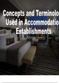 Tourism Grade 10 - Terminology and Concepts Used In Accommodation Establishments  