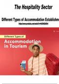Tourism Grade 10 - The Hospitality Sector, Different Types of Accommodation