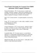Texas Penal Code Study for Corporal Test SMPD Questions With Complete Solutions