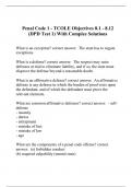 Penal Code 1 - TCOLE Objectives 8.1 - 8.12 (DPD Test 1) With Complete Solutions