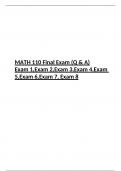 MATH 110 Final Exam Question Answers, MATH 110: Introduction to Statistics, Portage Learning Statistics