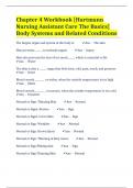 Chapter 4 Workbook [Hartmann Nursing Assistant Care The Basics] Body Systems and Related Conditions