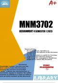 MNM3702 Assignment 4 (WRITTEN) Semester 1 2023