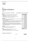  AQA    AS FURTHER MATHEMATICS Paper 1 MAY 2023